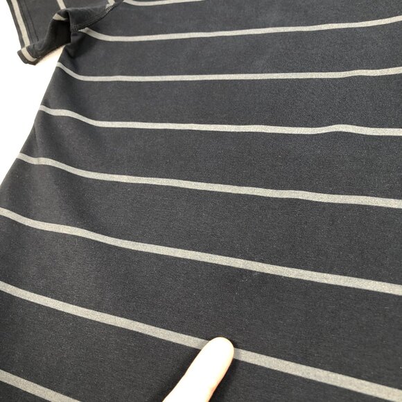 BYLT T-Shirt Mens M Black Stripe Drop Cut LUX Stretch Crew Neck Tee Short Sleeve - Picture 10 of 12